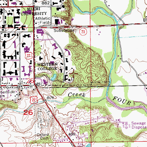 Topographic Map of Ernst Nature Theatre, OH