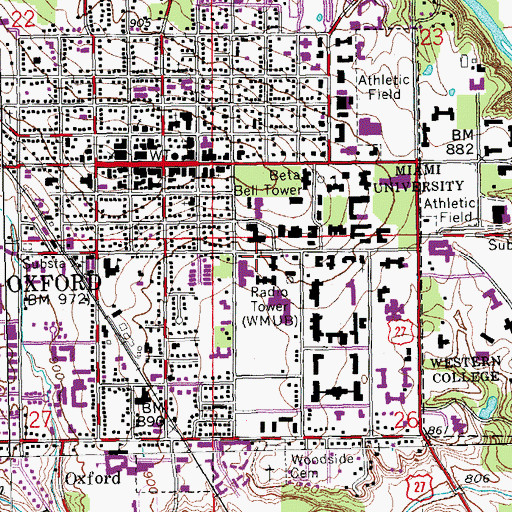 Topographic Map of Hanna House, OH