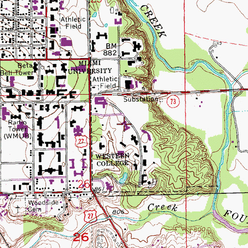 Topographic Map of Havighurst Hall, OH