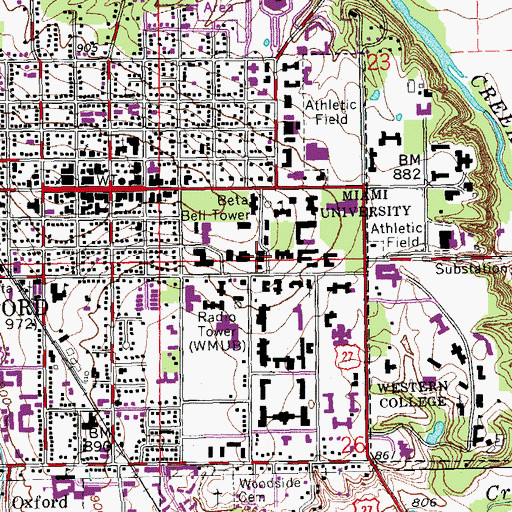 Topographic Map of Irvin Hall, OH
