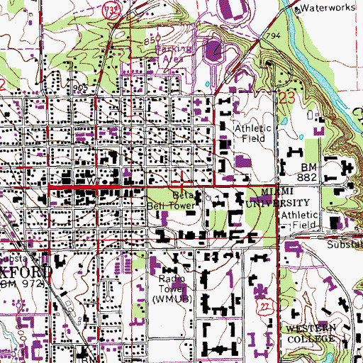 Topographic Map of Lewis Place, OH
