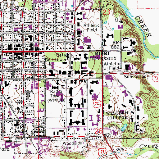 Topographic Map of MacMillan Hall, OH