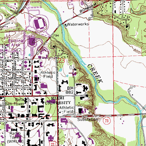 Topographic Map of Marcum Conference Center, OH