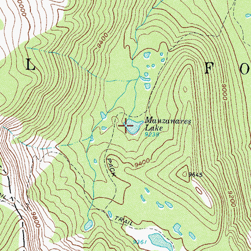 Topographic Map of Manzanares Lake, CO