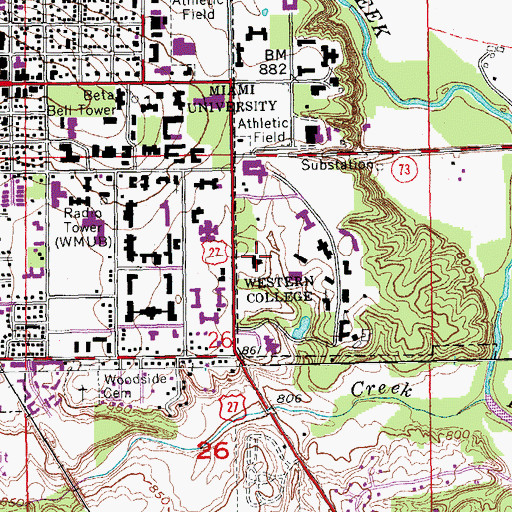 Topographic Map of Presser Hall, OH