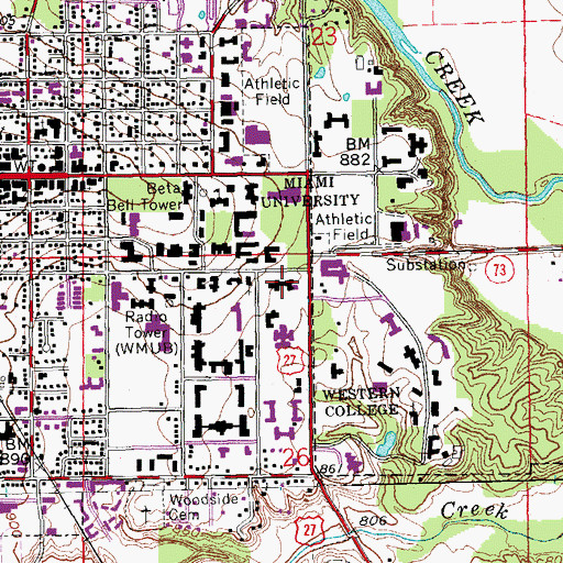 Topographic Map of Shriver Center, OH