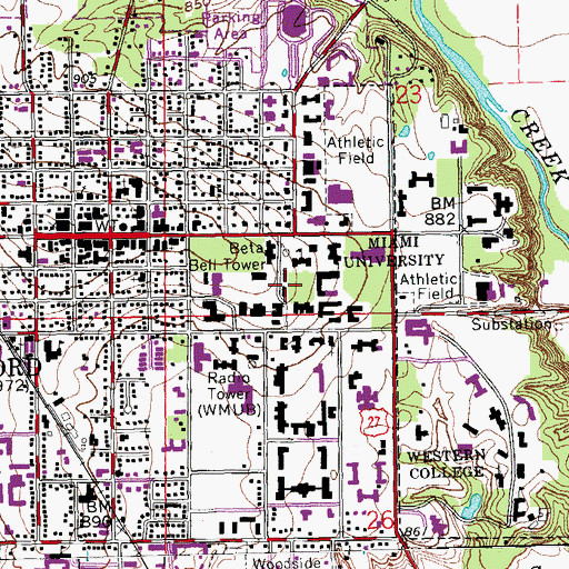 Topographic Map of Stoddard Hall, OH
