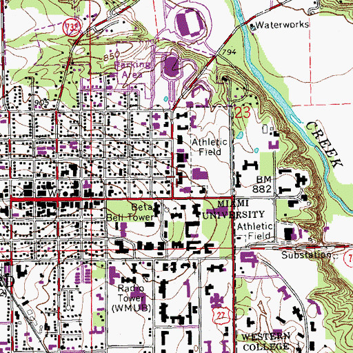 Topographic Map of Swing Hall, OH