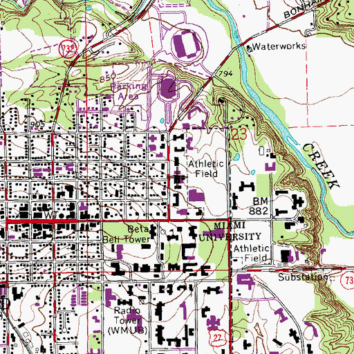 Topographic Map of Withrow Court, OH