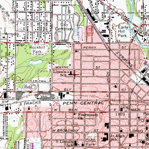 Topographic Map of Church of God, OH
