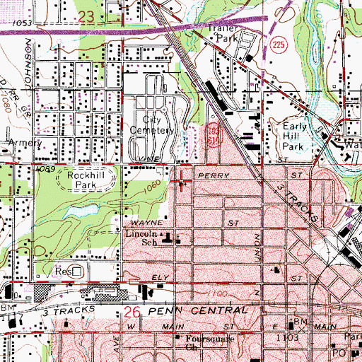 Topographic Map of Free Methodist Church, OH