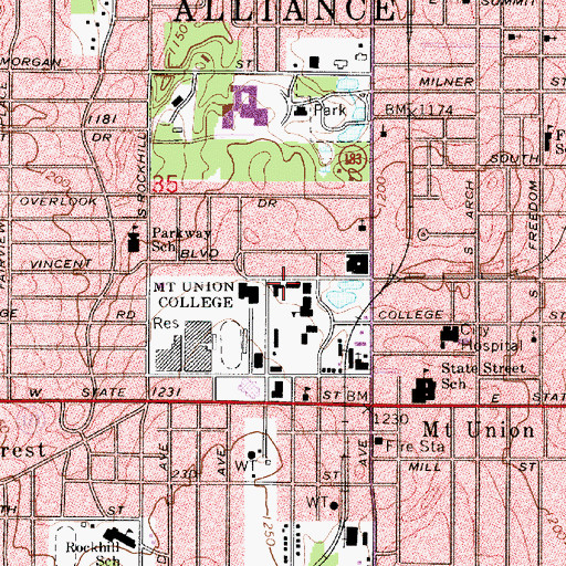 Topographic Map of McMaster Hall, OH