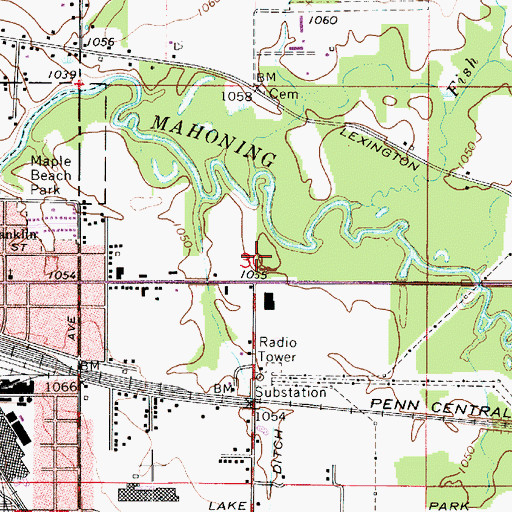 Topographic Map of Second Baptist Church, OH