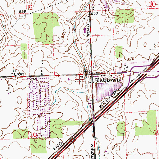 Topographic Map of Blue Lick Cemetery, OH