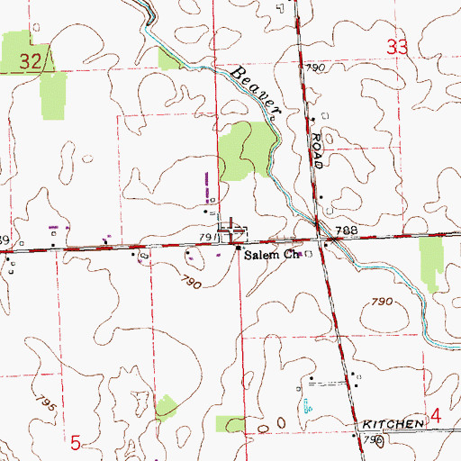 Topographic Map of Dutch Hollow Cemetery, OH