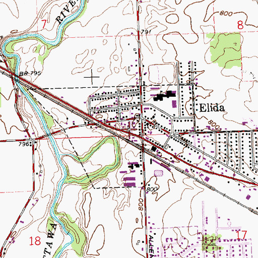 Topographic Map of Lutheran Cemetery, OH