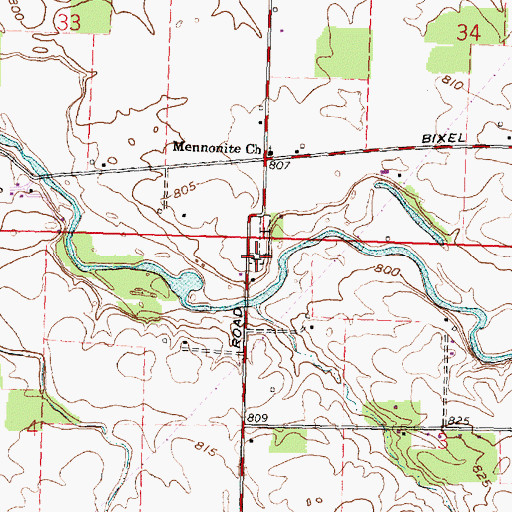 Topographic Map of Reformed Mennonite Cemetery, OH