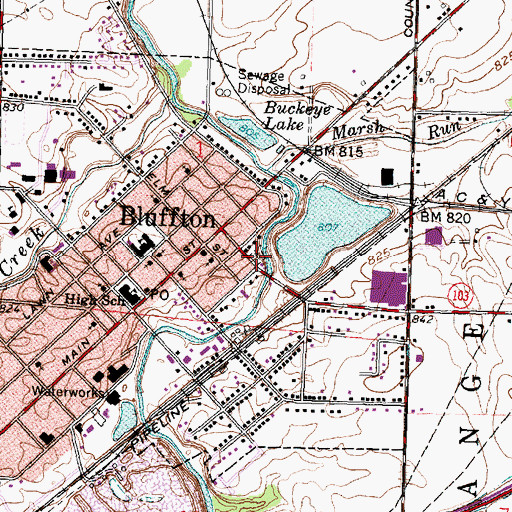 Topographic Map of Shannon Cemetery, OH