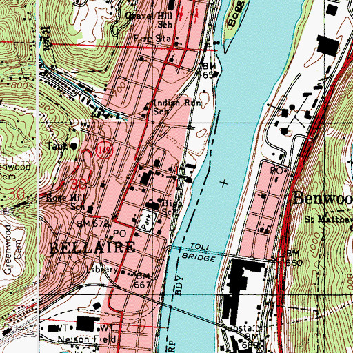 Topographic Map of Agudas Achim Synagogue, OH