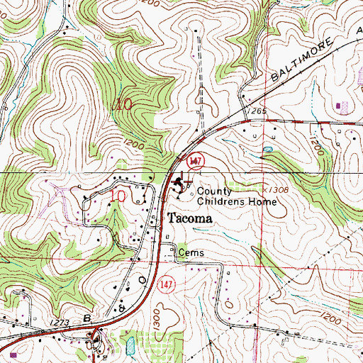Topographic Map of Belmont County Childrens Home, OH