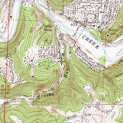 Topographic Map of Brooks Run Methodist Episcopal Church, OH