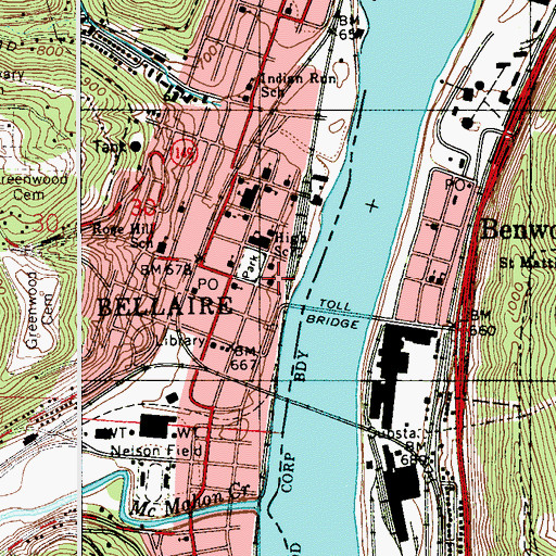 Topographic Map of Church of Christ, OH