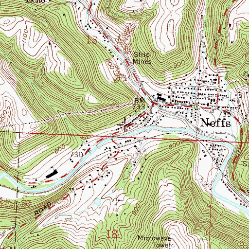 Topographic Map of Coalbrook Presbyterian Church, OH