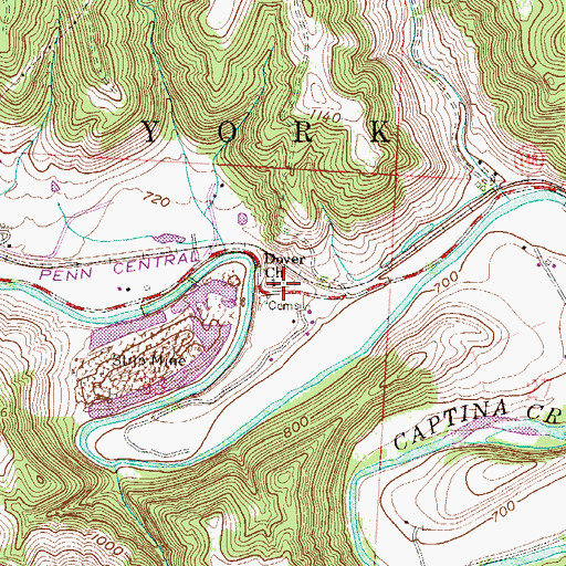 Topographic Map of Dover Cemetery, OH