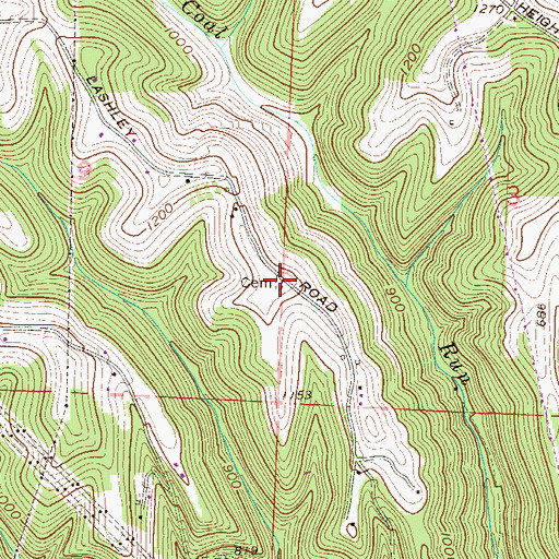 Topographic Map of Dunfee Cemetery, OH