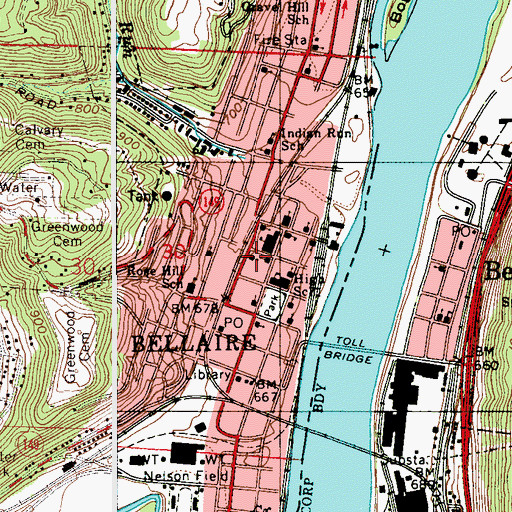 Topographic Map of First Baptist Church, OH