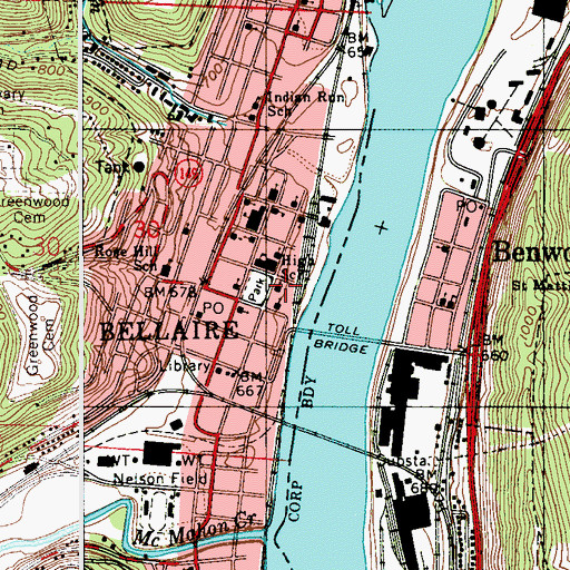 Topographic Map of First Reformed Church, OH