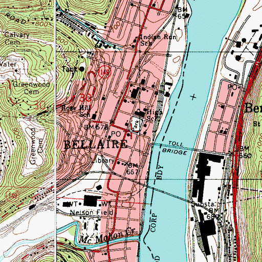 Topographic Map of First United Presbyterian Church, OH