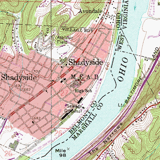 Topographic Map of Lincoln Avenue Methodist Episcopal Church, OH