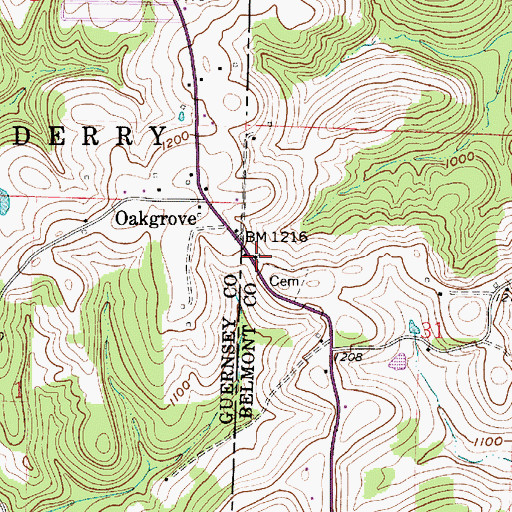 Topographic Map of Oak Grove Methodist Episcopal Church, OH