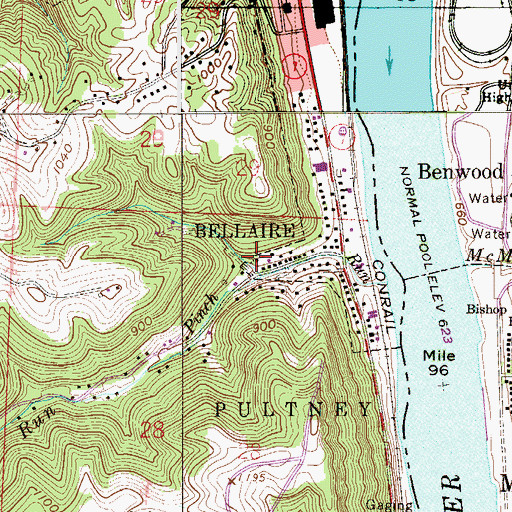 Topographic Map of Pinch Run School (historical), OH
