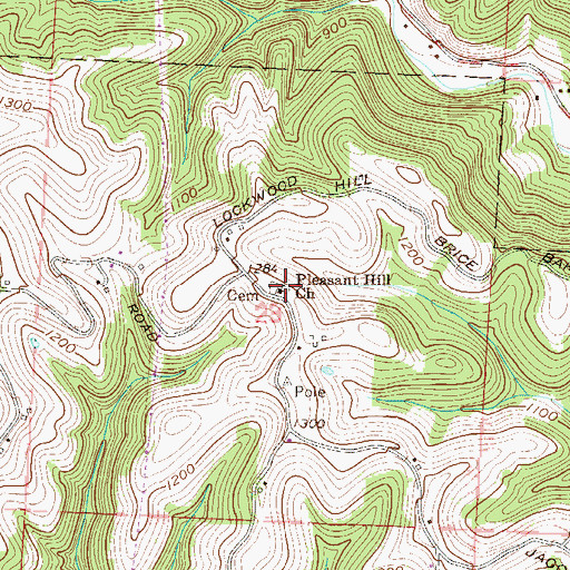 Topographic Map of Pleasant Hill Cemetery, OH