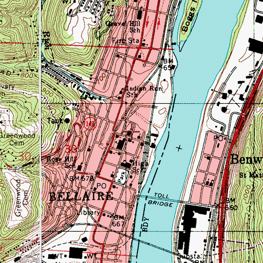 Topographic Map of Saint Josephs Roman Catholic Church, OH