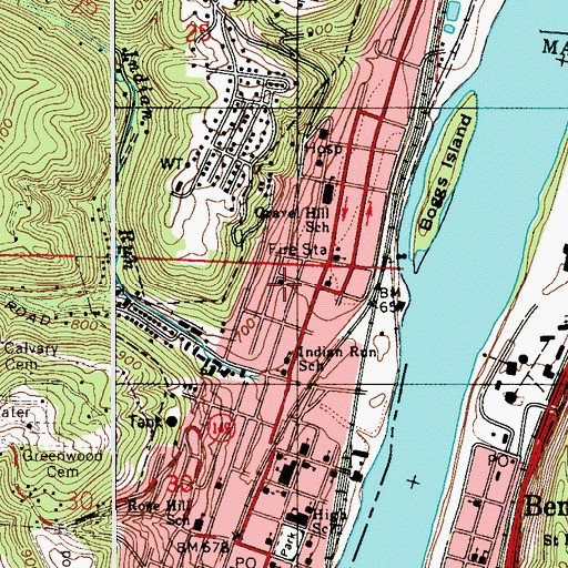 Topographic Map of Saint Michaels Roman Catholic Church, OH