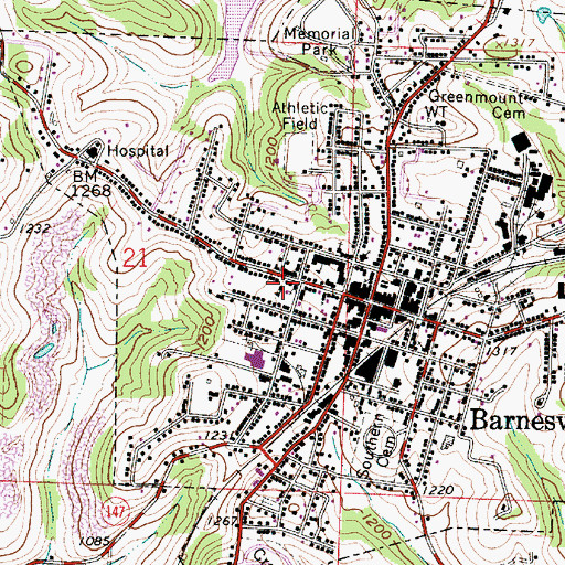 Topographic Map of School of the Assumption, OH