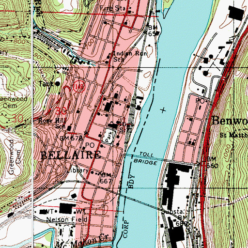 Topographic Map of Sons of Israel Congregation, OH