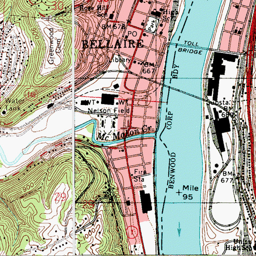 Topographic Map of Belmont County Fire Station 32 Neffs Fire and Emergency Medical Services Station 2, OH
