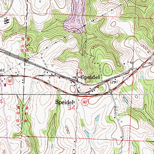 Topographic Map of Speidel Cemetery, OH