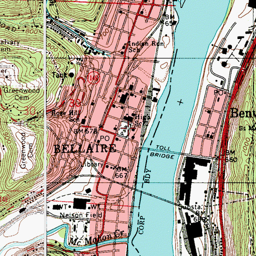 Topographic Map of Union Park, OH