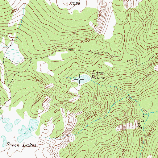 Topographic Map of Lake Eileen, CO