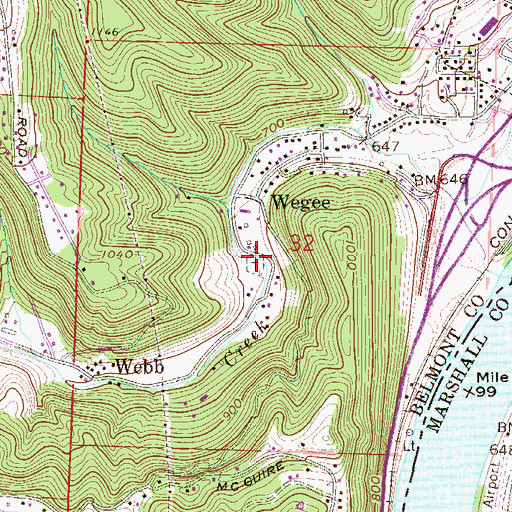 Topographic Map of Wegee Creek Cemetery, OH