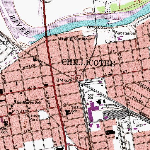 Topographic Map of Eastern Public School (historical), OH