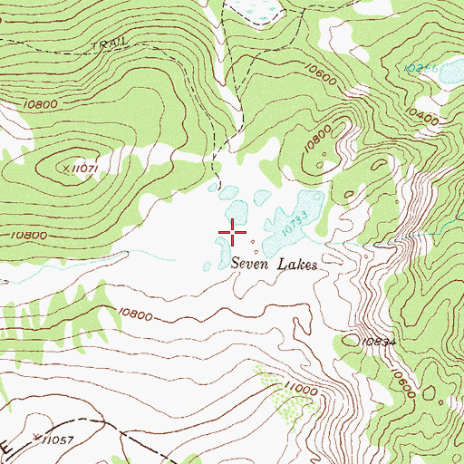 Topographic Map of Seven Lakes, CO