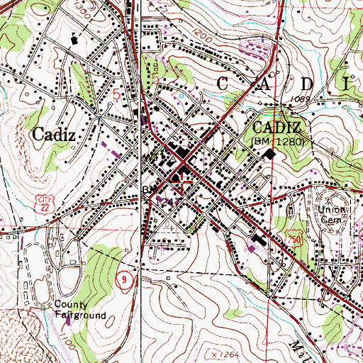 Topographic Map of Church of Christ, OH