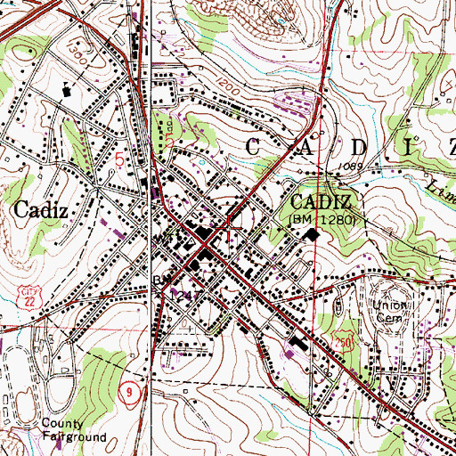 Topographic Map of Drummond Methodist Episcopal Church, OH
