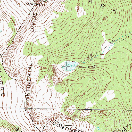 Topographic Map of Gem Lake, CO